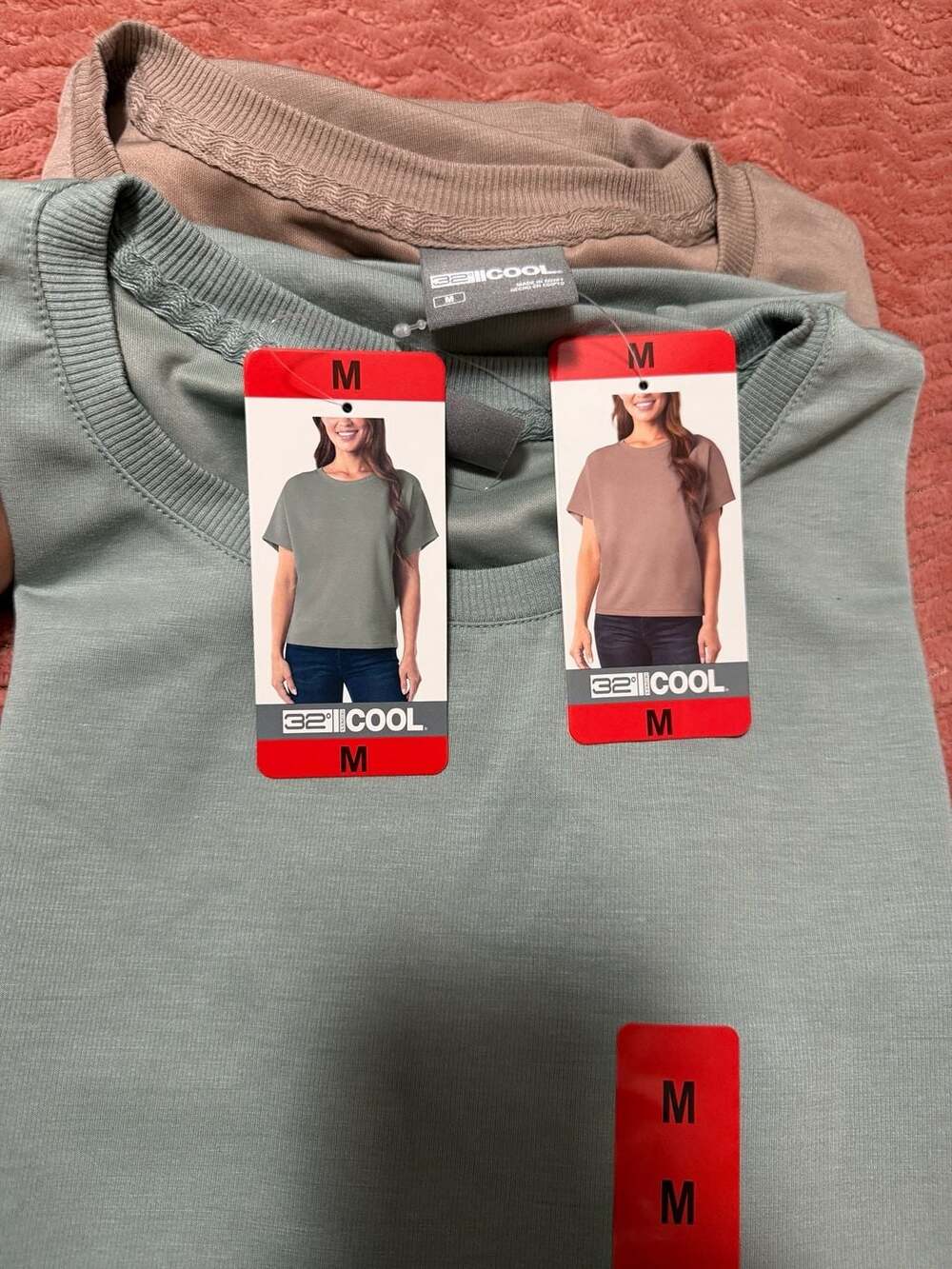 32 Degrees Cool Women's Short Sleeve Crew Neck T-Shirt, Set of 2 size medium